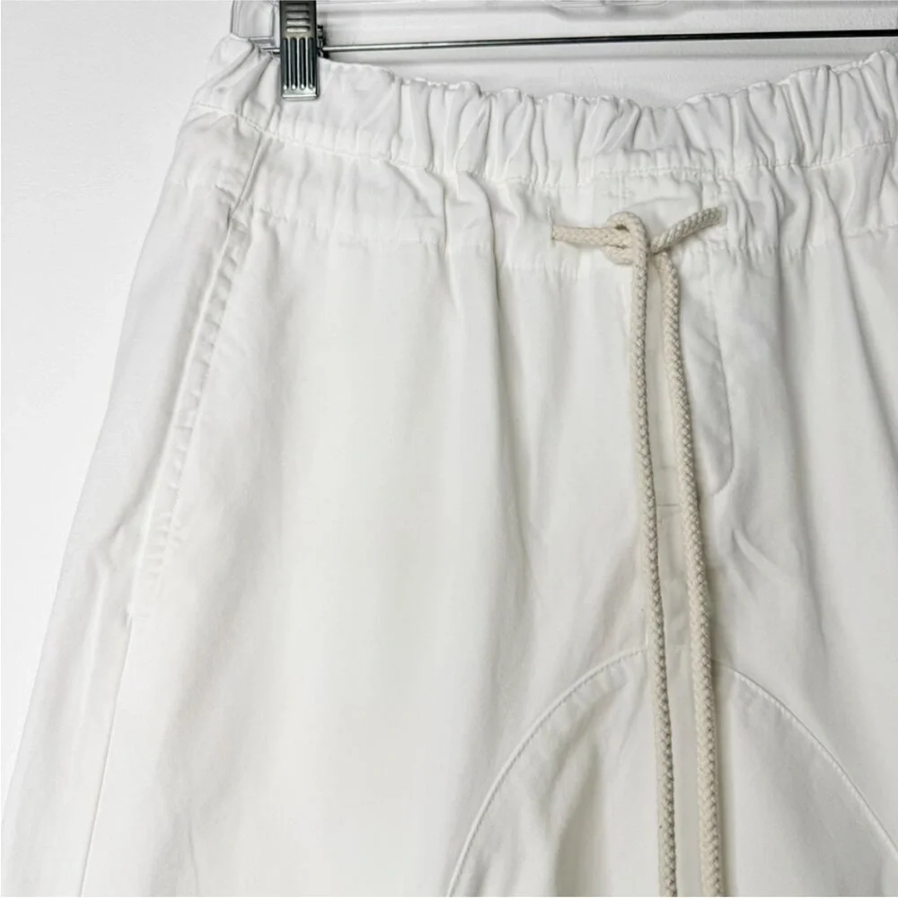 Bassike Cotton Tapered Drop Crotch White Pants Size 2/Medium - Picture 3 of 8